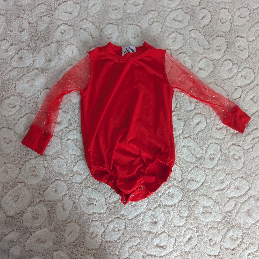 Sheer Sleeve Snowflake Onesie